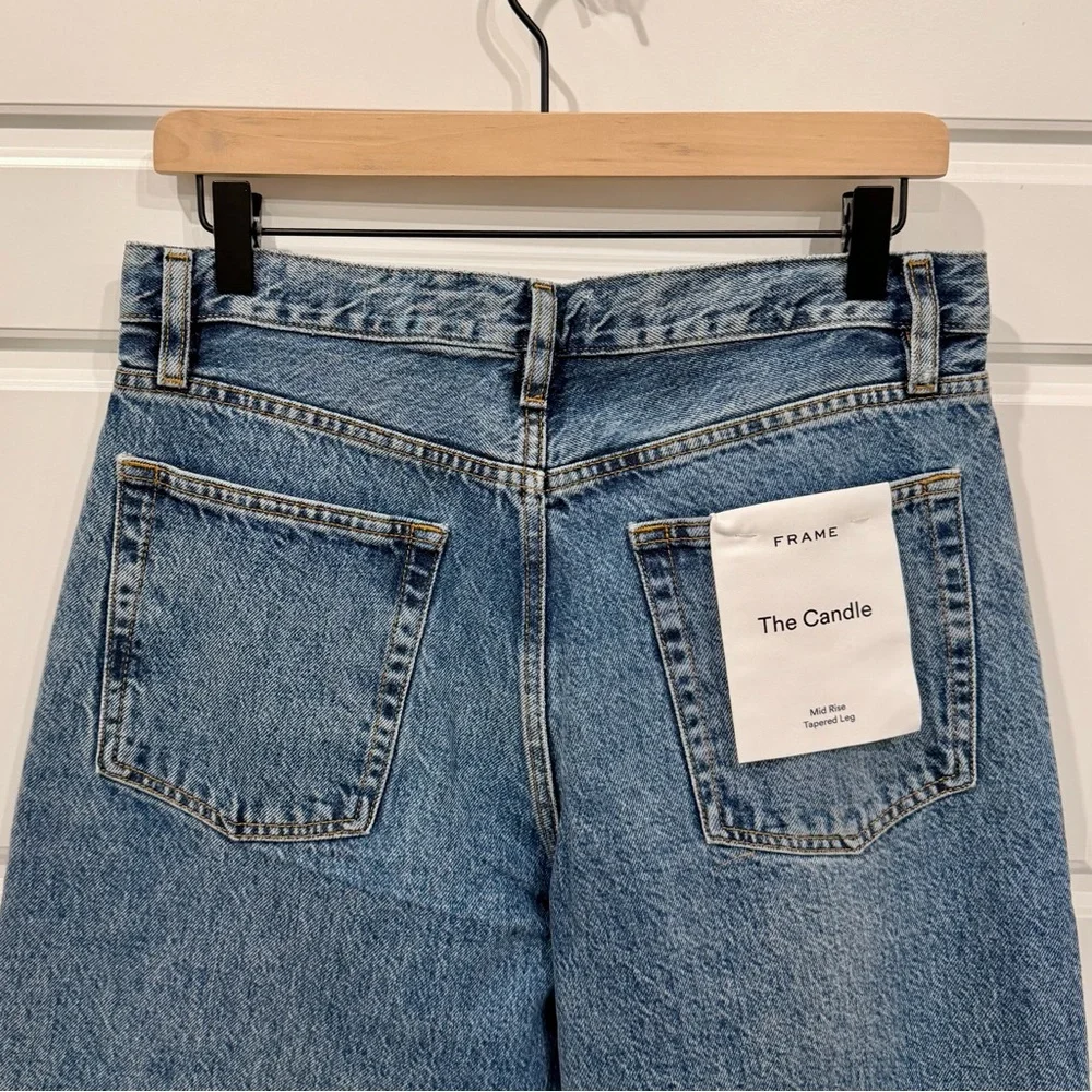 FRAME The Candle Cropped Mid-Rise Straight-Leg Jeans Size 28 – NWT - Picture 4 of 7